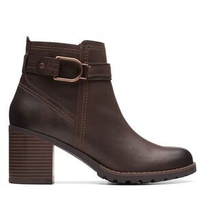 Clarks Womens Leda Strap Brown Boots (NWT)